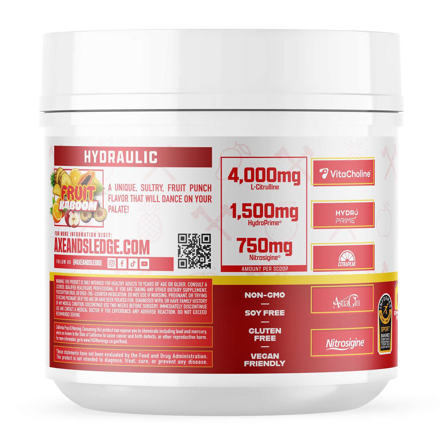 Hydraulic Non-Stim Pre-Workout - Fruit Kaboom - (20/40 Servings)